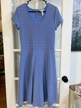 Matilda Jane Periwinkle Adventure Begins Fit Flare Dress Women’s Medium